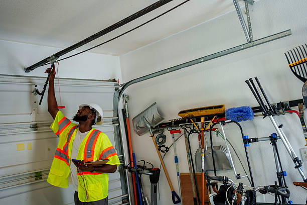 Professional Garage Door Panel Replacement technician working in Plum Grove, TX
